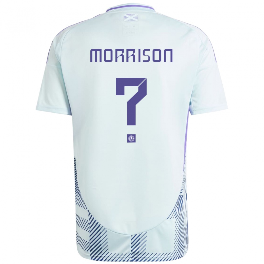 Kinder Schottland Liam Morrison #0 Helles Mintblau Auswärtstrikot Trikot 24-26 T-Shirt Schweiz