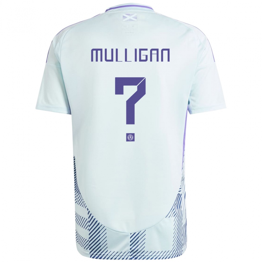 Kinder Schottland Josh Mulligan #0 Helles Mintblau Auswärtstrikot Trikot 24-26 T-Shirt Schweiz