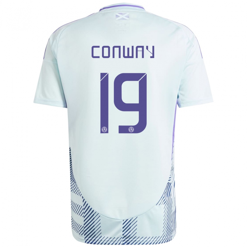 Kinder Schottland Tommy Conway #19 Helles Mintblau Auswärtstrikot Trikot 24-26 T-Shirt Schweiz