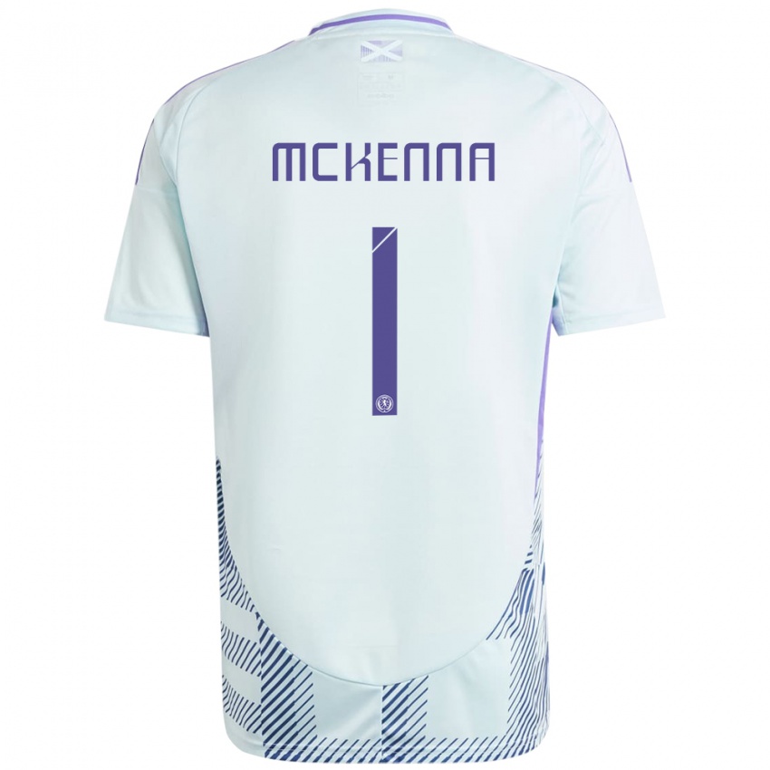 Kinder Schottland Callan Mckenna #1 Helles Mintblau Auswärtstrikot Trikot 24-26 T-Shirt Schweiz