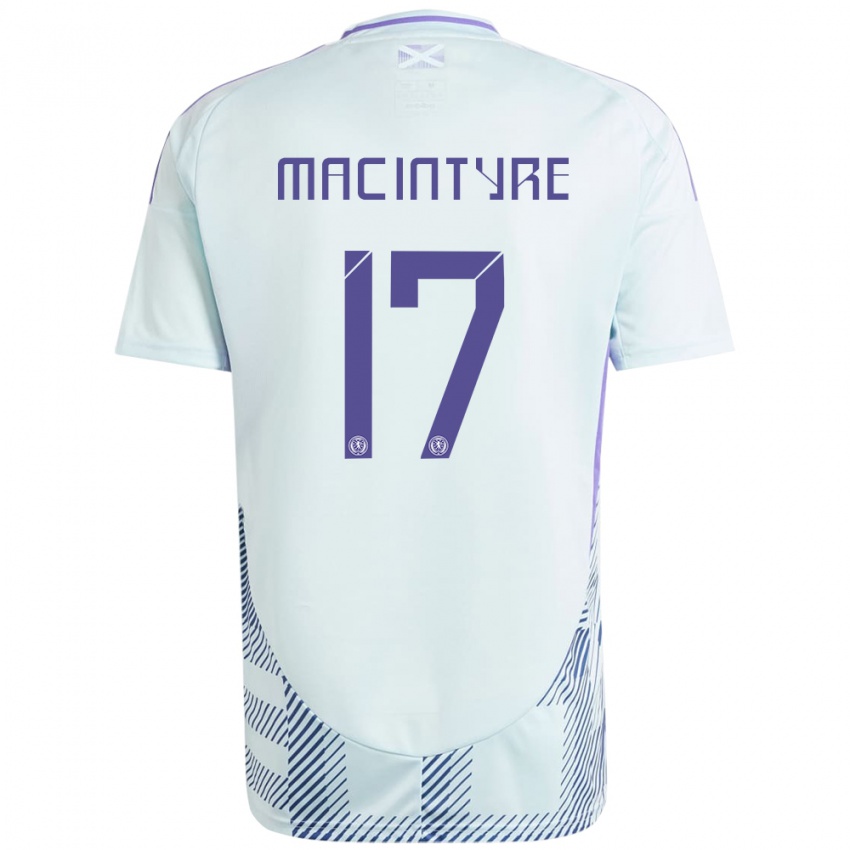 Kinder Schottland Jacob Macintyre #17 Helles Mintblau Auswärtstrikot Trikot 24-26 T-Shirt Schweiz