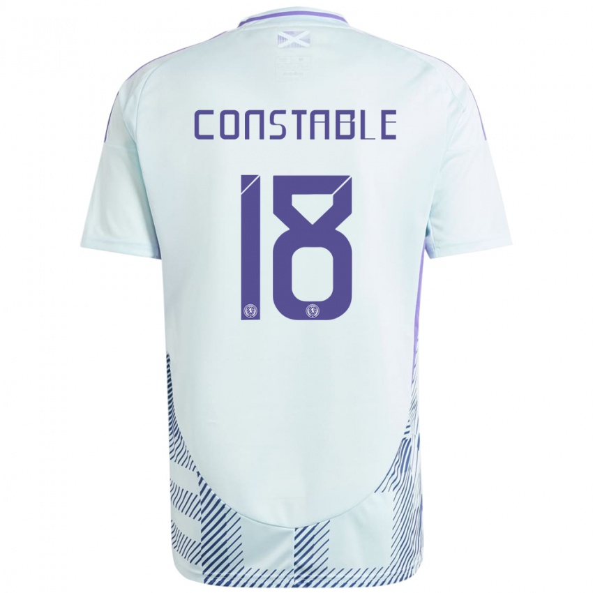 Kinder Schottland Scott Constable #18 Helles Mintblau Auswärtstrikot Trikot 24-26 T-Shirt Schweiz