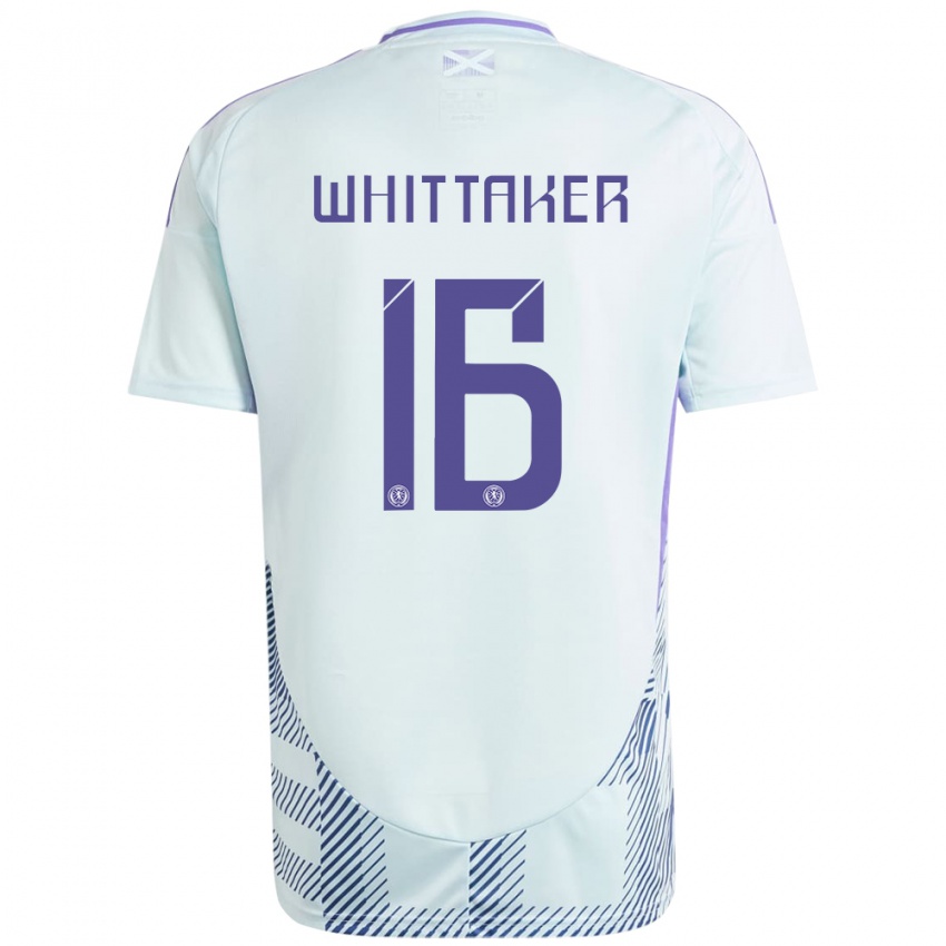 Kinder Schottland Rory Whittaker #16 Helles Mintblau Auswärtstrikot Trikot 24-26 T-Shirt Schweiz