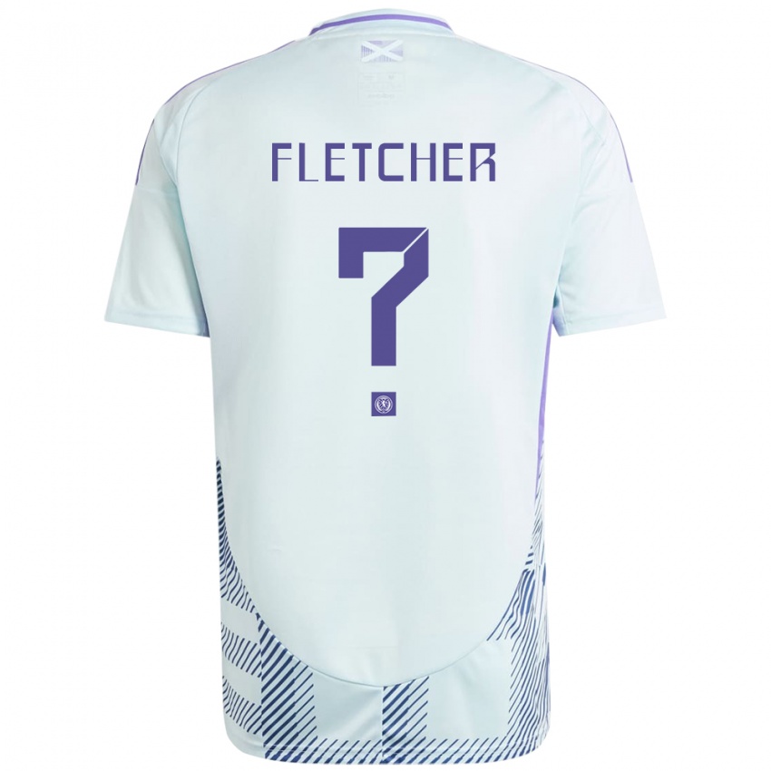 Kinder Schottland Tyler Fletcher #0 Helles Mintblau Auswärtstrikot Trikot 24-26 T-Shirt Schweiz