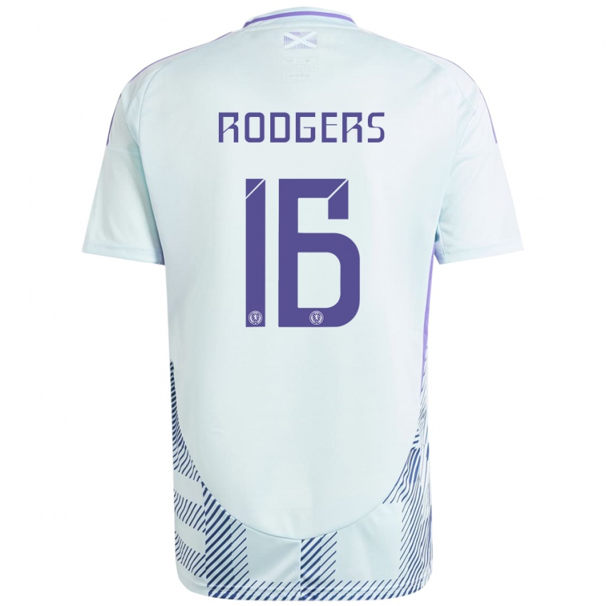 Kinder Schottland Amy Rodgers #16 Helles Mintblau Auswärtstrikot Trikot 24-26 T-Shirt Schweiz