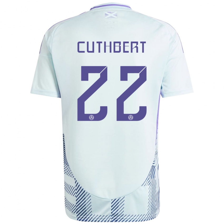 Kinder Schottland Erin Cuthbert #22 Helles Mintblau Auswärtstrikot Trikot 24-26 T-Shirt Schweiz