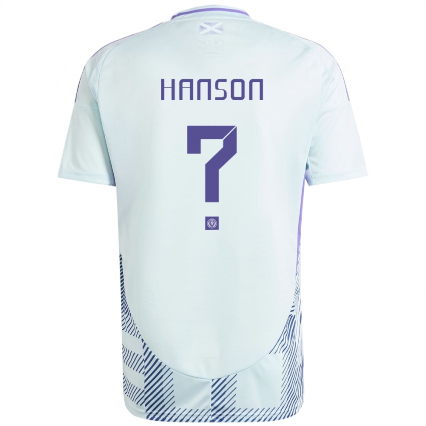 Kinder Schottland Kirsty Hanson #0 Helles Mintblau Auswärtstrikot Trikot 24-26 T-Shirt Schweiz