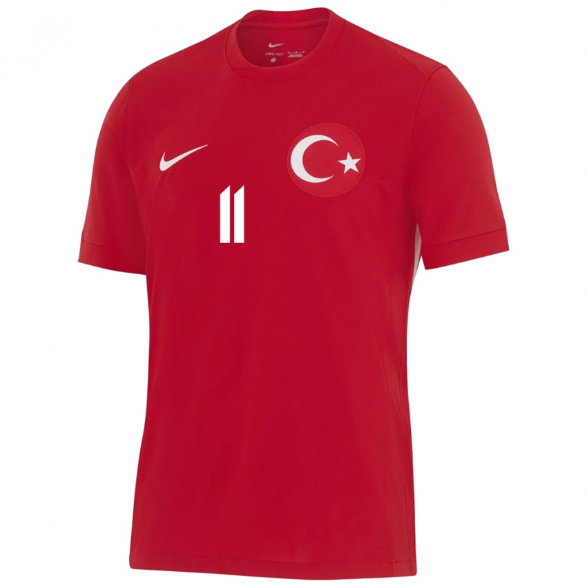 Kinder Türkei Yağmur Uraz #11 Rot Auswärtstrikot Trikot 24-26 T-Shirt Schweiz