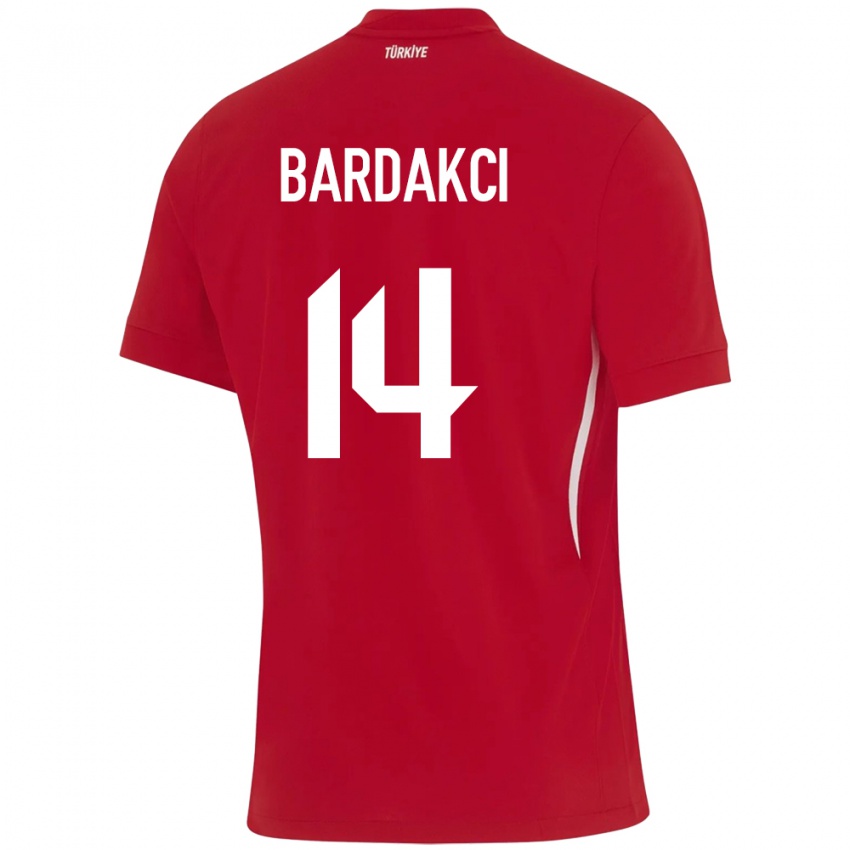 Kinder Türkei Abdülkerim Bardakcı #14 Rot Auswärtstrikot Trikot 24-26 T-Shirt Schweiz