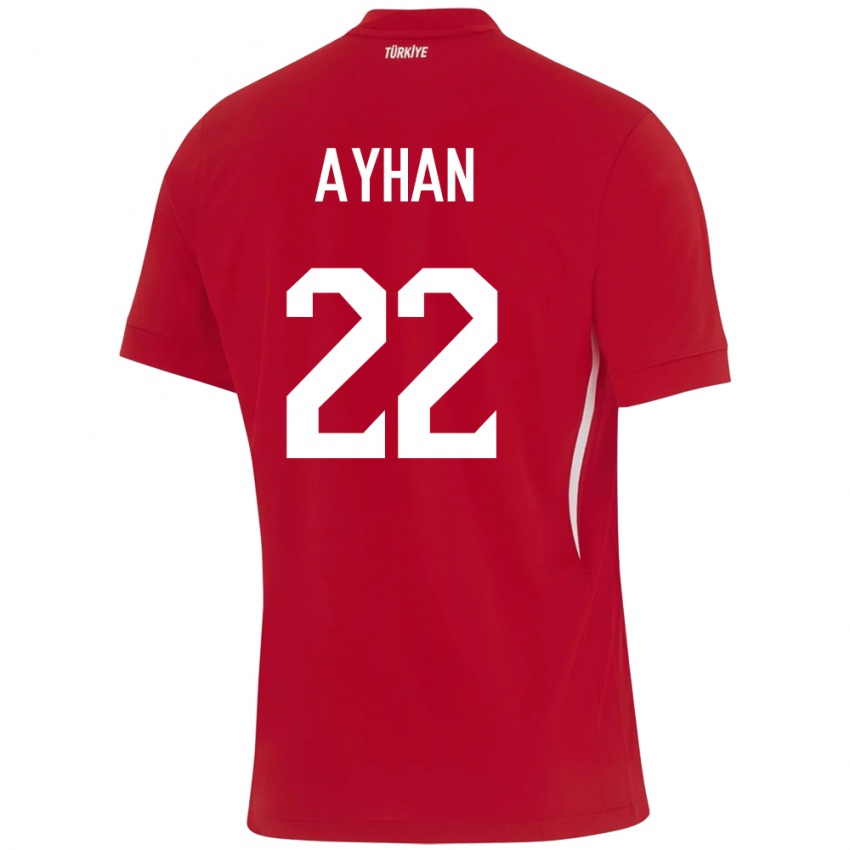 Kinder Türkei Kaan Ayhan #22 Rot Auswärtstrikot Trikot 24-26 T-Shirt Schweiz