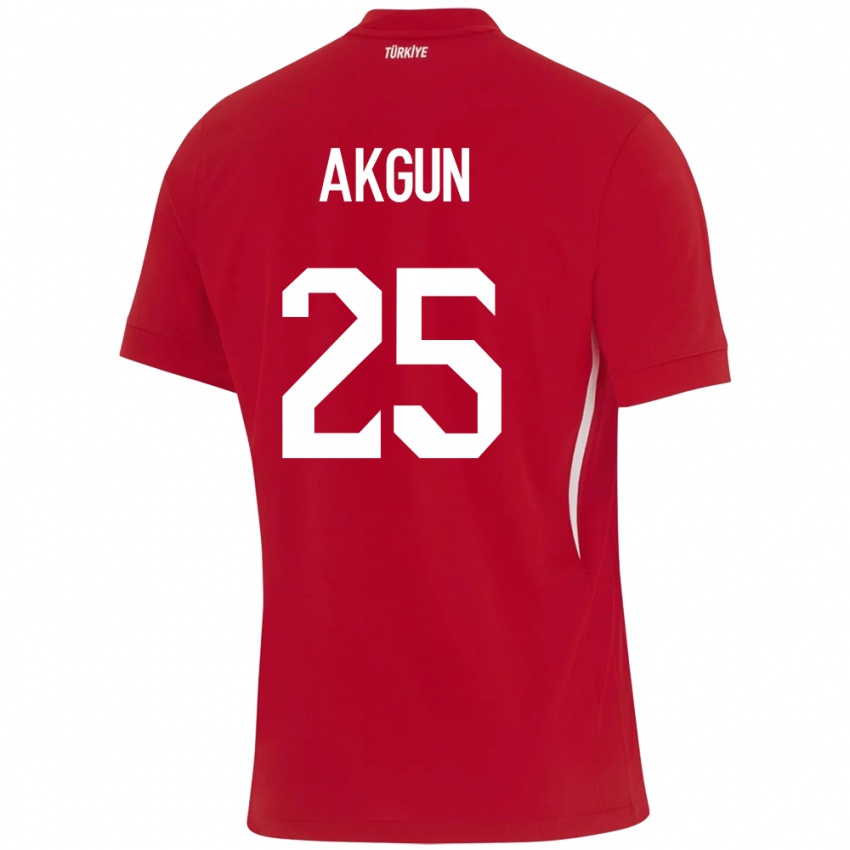 Kinder Türkei Yunus Akgün #25 Rot Auswärtstrikot Trikot 24-26 T-Shirt Schweiz