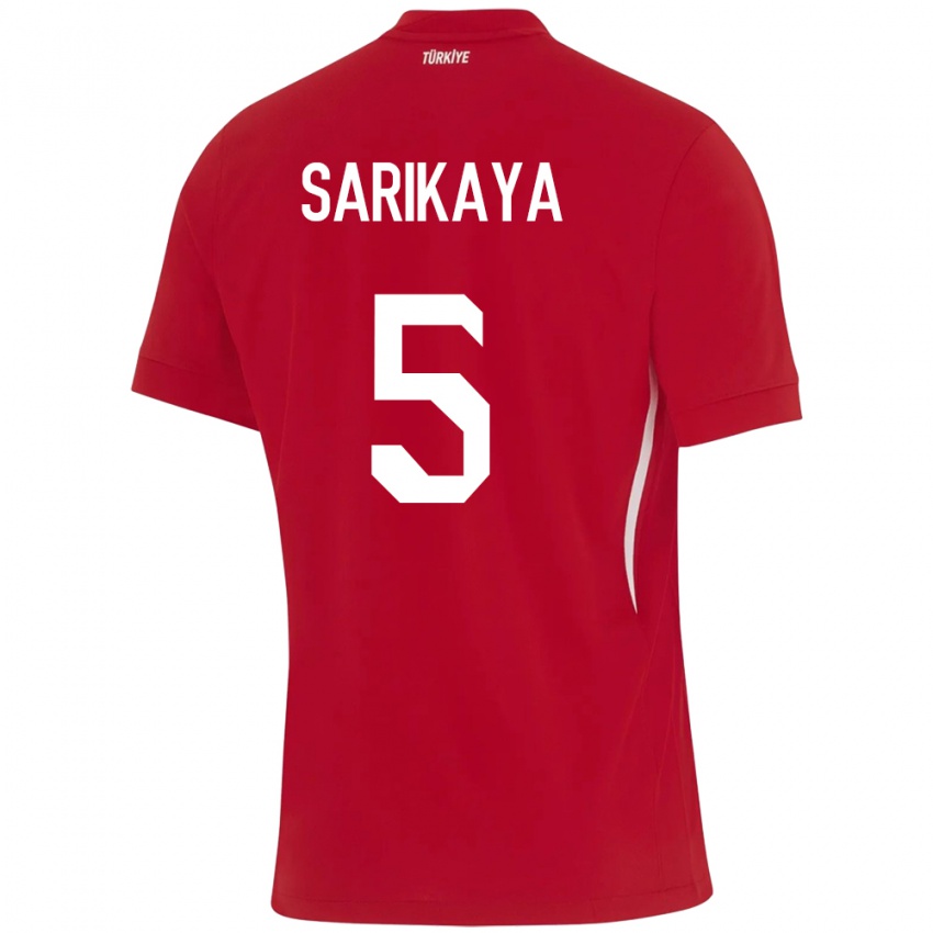 Kinder Türkei Efe Sarıkaya #5 Rot Auswärtstrikot Trikot 24-26 T-Shirt Schweiz