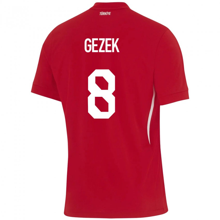 Kinder Türkei Baran Gezek #8 Rot Auswärtstrikot Trikot 24-26 T-Shirt Schweiz