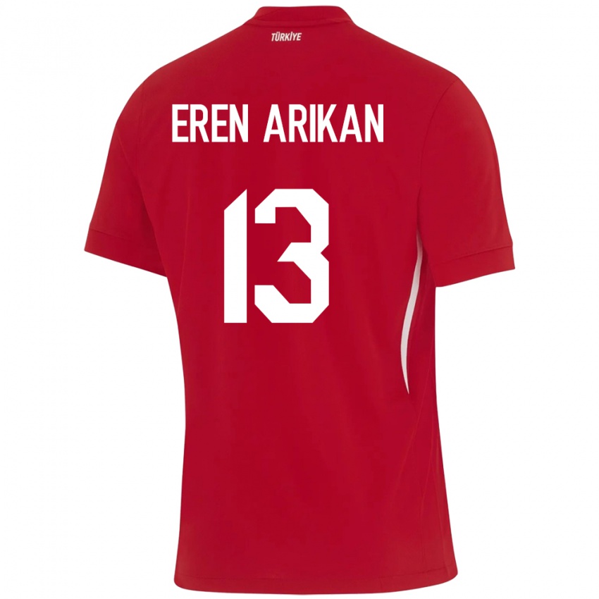 Kinder Türkei Muhammed Eren Arıkan #13 Rot Auswärtstrikot Trikot 24-26 T-Shirt Schweiz