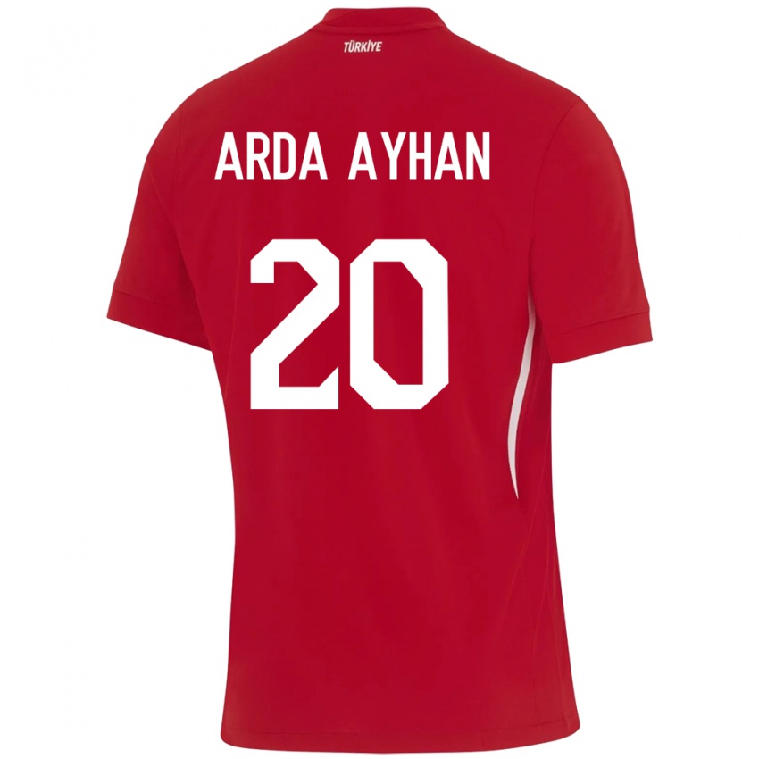 Kinder Türkei Murat Arda Ayhan #20 Rot Auswärtstrikot Trikot 24-26 T-Shirt Schweiz