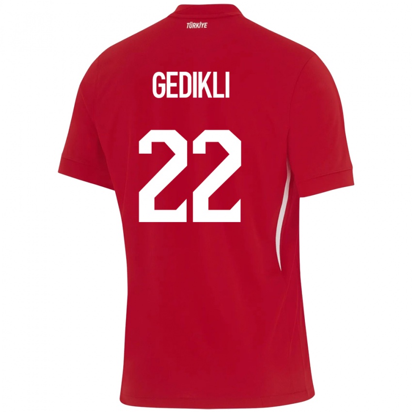 Kinder Türkei Berkant Gedikli #22 Rot Auswärtstrikot Trikot 24-26 T-Shirt Schweiz