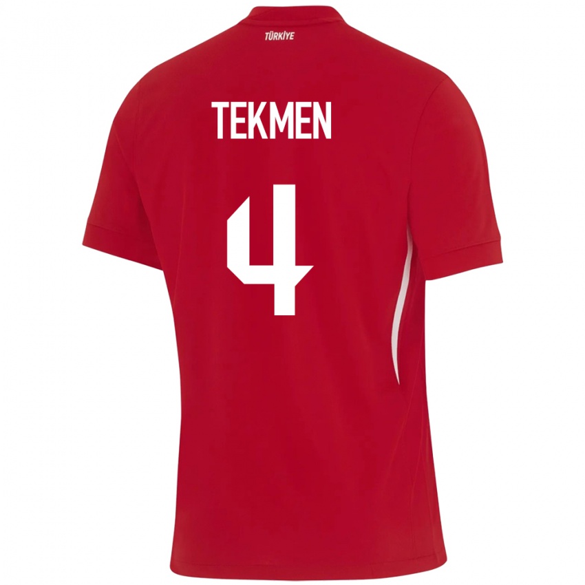 Kinder Türkei Ece Tekmen #4 Rot Auswärtstrikot Trikot 24-26 T-Shirt Schweiz