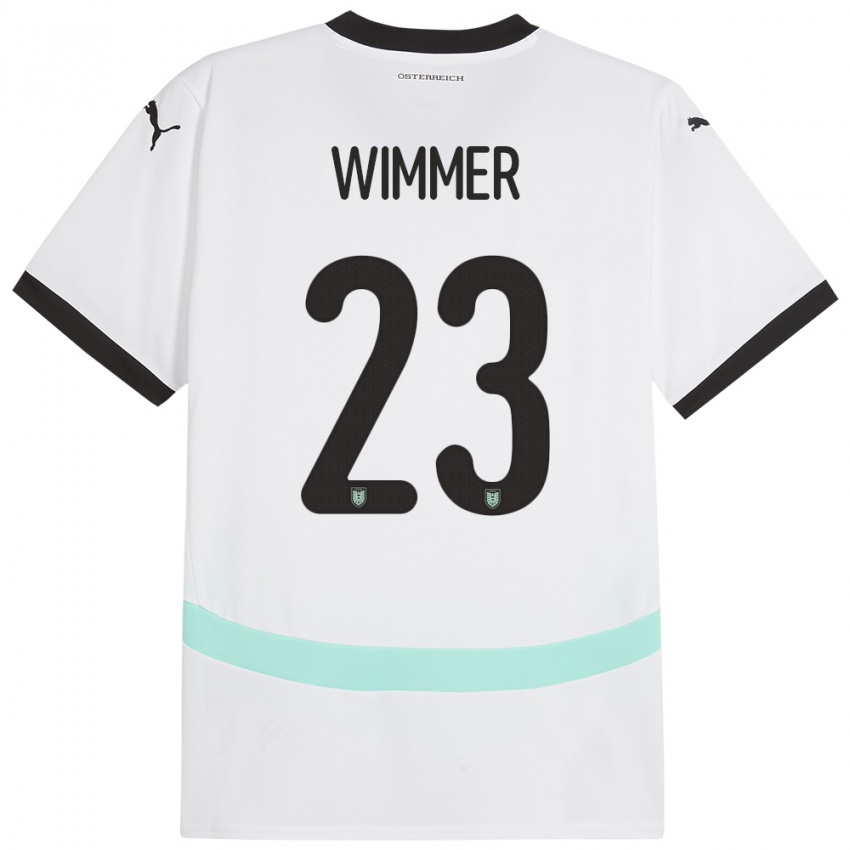 Kinder Österreich Patrick Wimmer #23 Weiß Auswärtstrikot Trikot 24-26 T-Shirt Schweiz