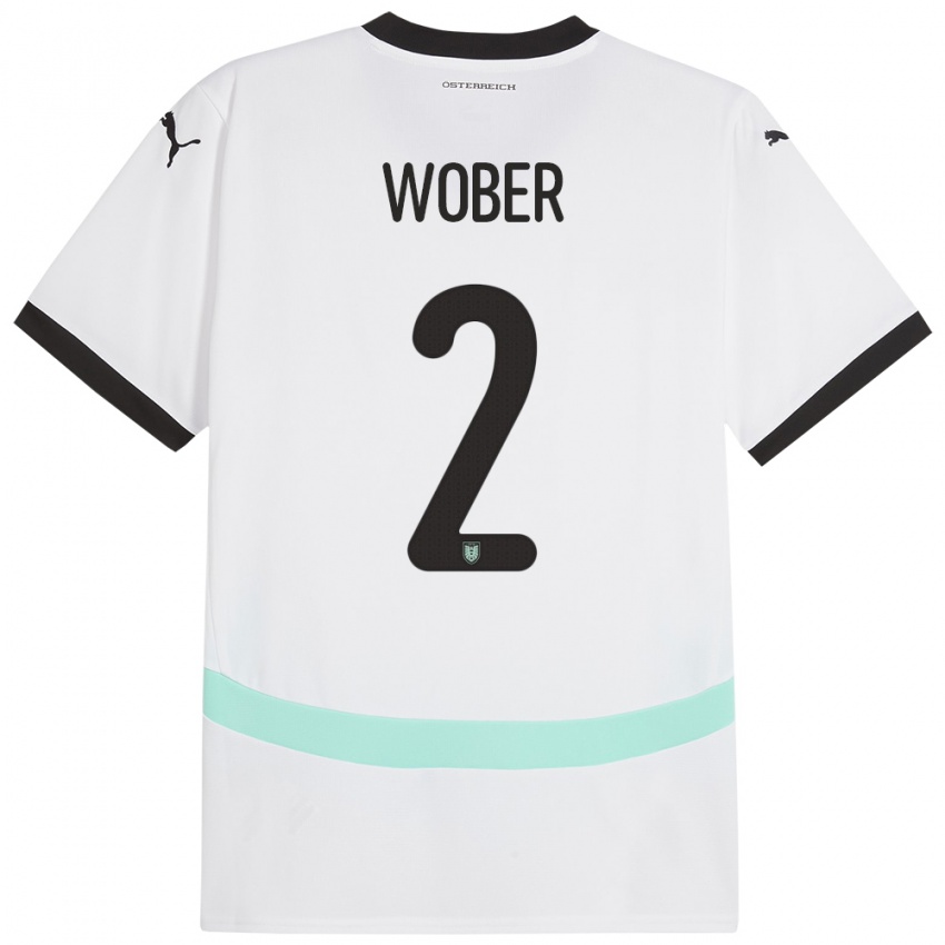 Kinder Österreich Maximilian Wöber #2 Weiß Auswärtstrikot Trikot 24-26 T-Shirt Schweiz