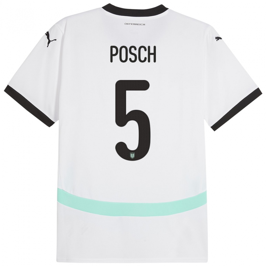 Kinder Österreich Stefan Posch #5 Weiß Auswärtstrikot Trikot 24-26 T-Shirt Schweiz