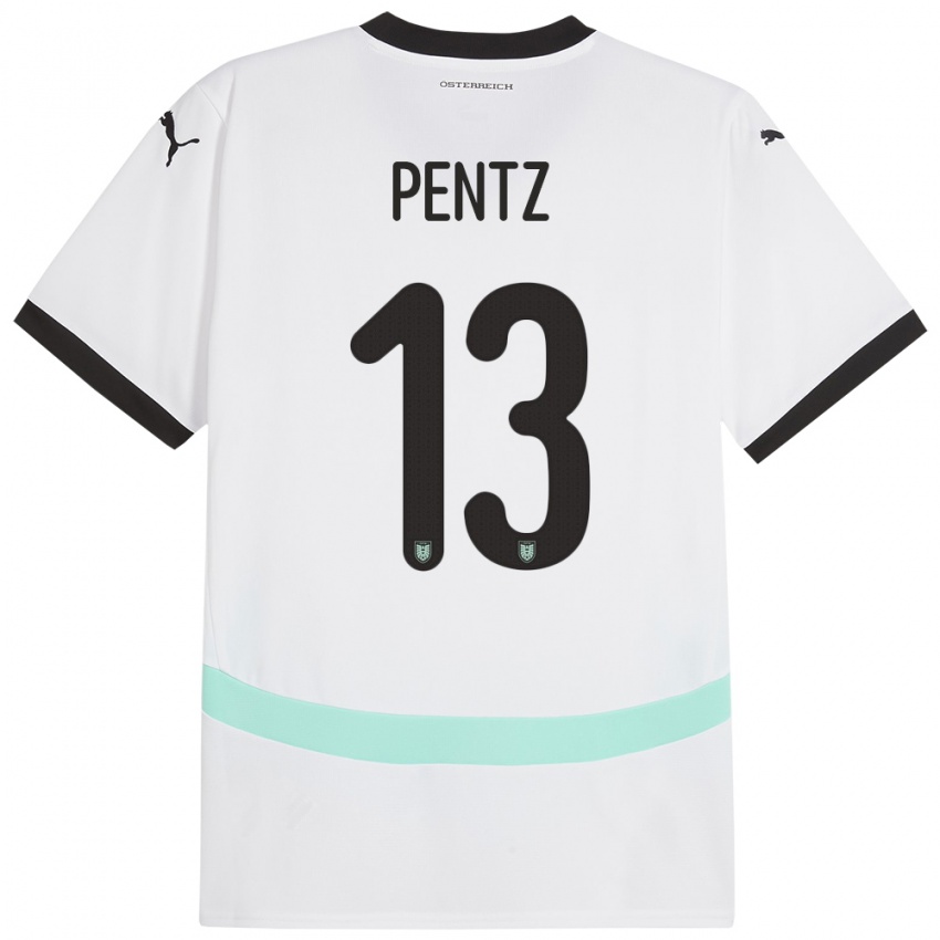 Kinder Österreich Patrick Pentz #13 Weiß Auswärtstrikot Trikot 24-26 T-Shirt Schweiz