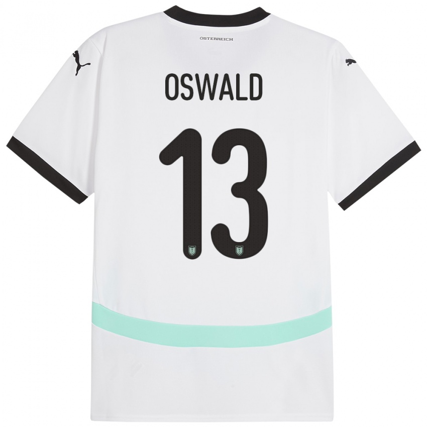 Kinder Österreich Moritz Oswald #13 Weiß Auswärtstrikot Trikot 24-26 T-Shirt Schweiz