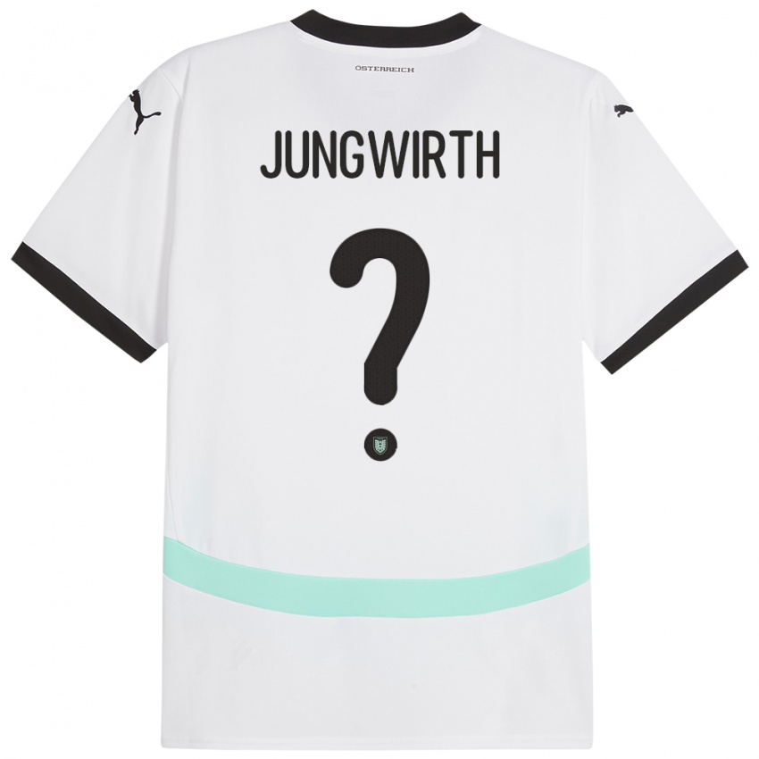 Kinder Österreich Lukas Jungwirth #0 Weiß Auswärtstrikot Trikot 24-26 T-Shirt Schweiz