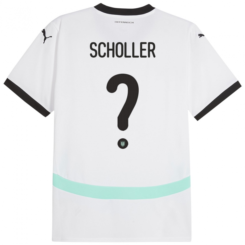 Kinder Österreich Jakob Schöller #0 Weiß Auswärtstrikot Trikot 24-26 T-Shirt Schweiz