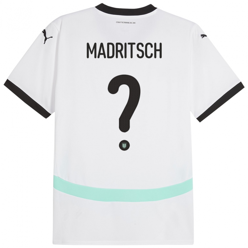 Kinder Österreich Diego Madritsch #0 Weiß Auswärtstrikot Trikot 24-26 T-Shirt Schweiz