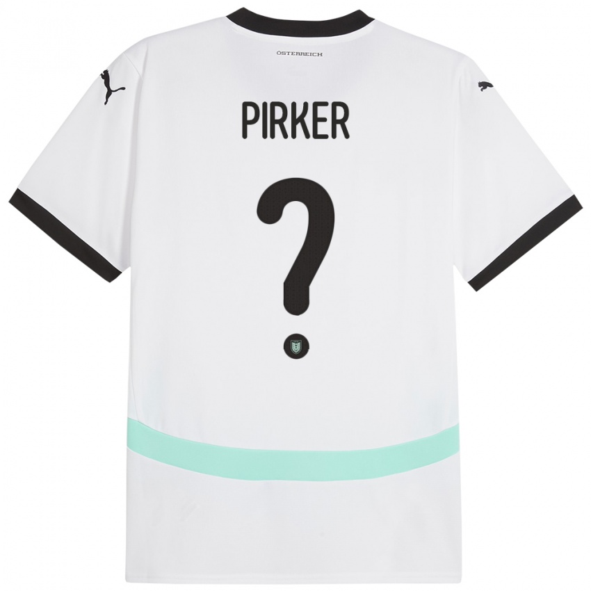 Kinder Österreich Sebastian Pirker #0 Weiß Auswärtstrikot Trikot 24-26 T-Shirt Schweiz