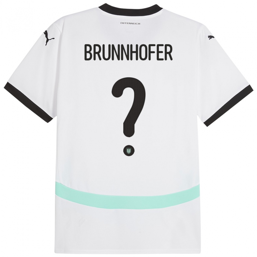 Kinder Österreich Jakob Brunnhofer #0 Weiß Auswärtstrikot Trikot 24-26 T-Shirt Schweiz