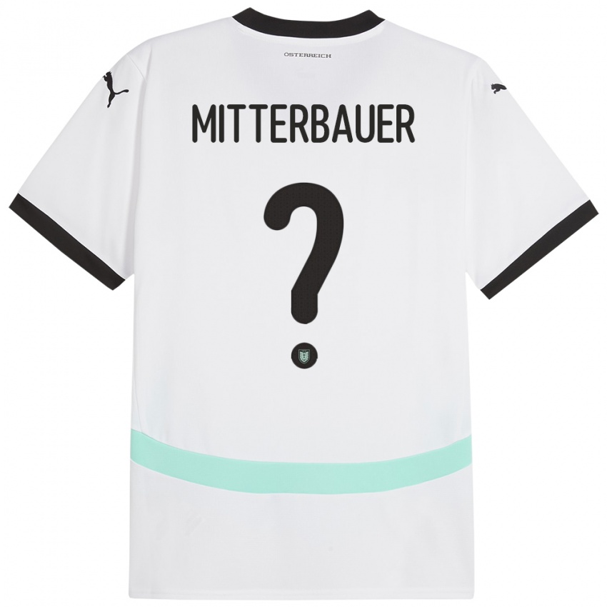 Kinder Österreich Elias Mitterbauer #0 Weiß Auswärtstrikot Trikot 24-26 T-Shirt Schweiz