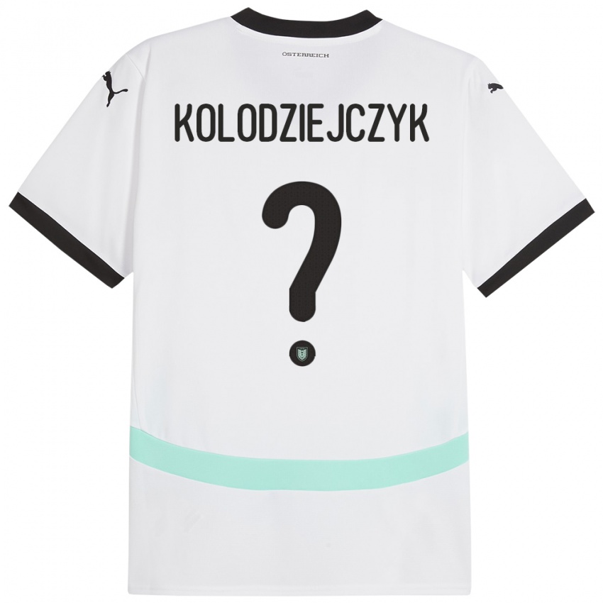 Kinder Österreich Marek Kolodziejczyk #0 Weiß Auswärtstrikot Trikot 24-26 T-Shirt Schweiz