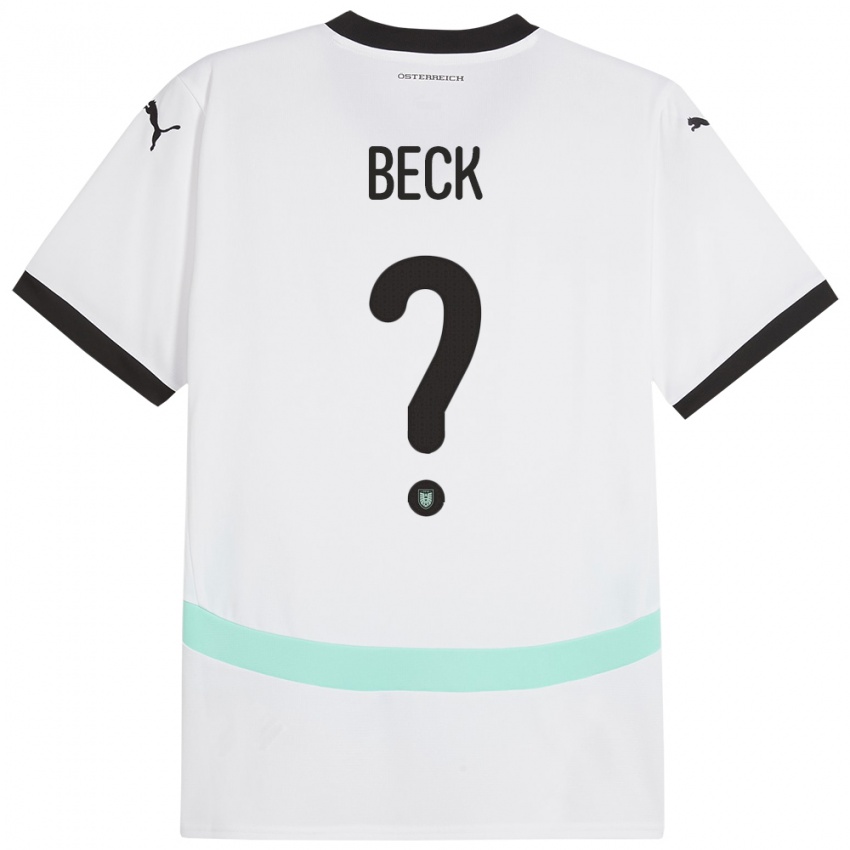 Kinder Österreich Dominik Beck #0 Weiß Auswärtstrikot Trikot 24-26 T-Shirt Schweiz