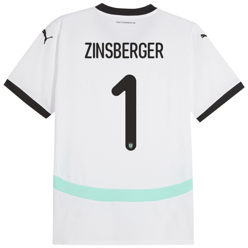 Kinder Österreich Manuela Zinsberger #1 Weiß Auswärtstrikot Trikot 24-26 T-Shirt Schweiz