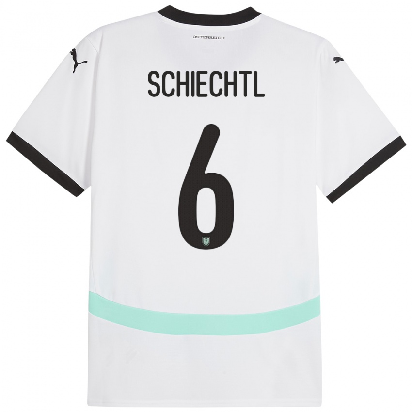 Kinder Österreich Katharina Schiechtl #6 Weiß Auswärtstrikot Trikot 24-26 T-Shirt Schweiz