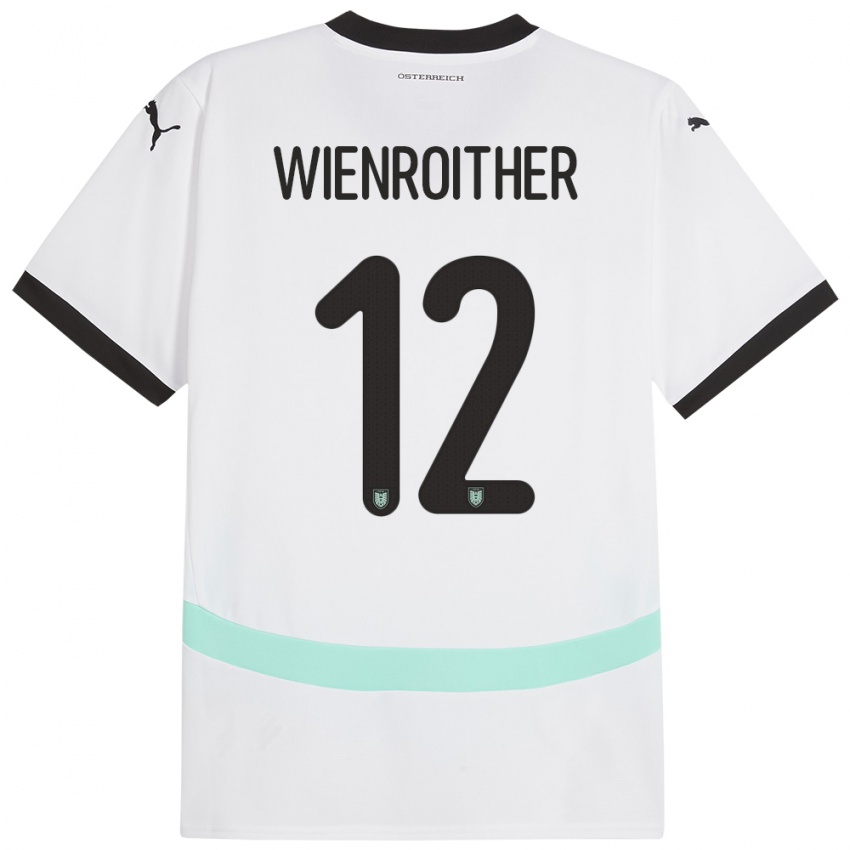 Kinder Österreich Laura Wienroither #12 Weiß Auswärtstrikot Trikot 24-26 T-Shirt Schweiz