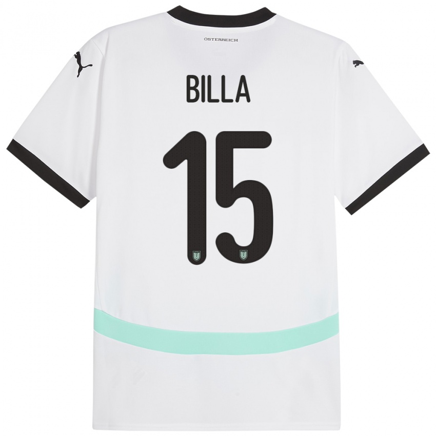 Kinder Österreich Nicole Billa #15 Weiß Auswärtstrikot Trikot 24-26 T-Shirt Schweiz