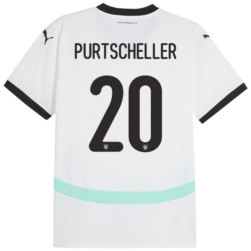 Kinder Österreich Lilli Purtscheller #20 Weiß Auswärtstrikot Trikot 24-26 T-Shirt Schweiz