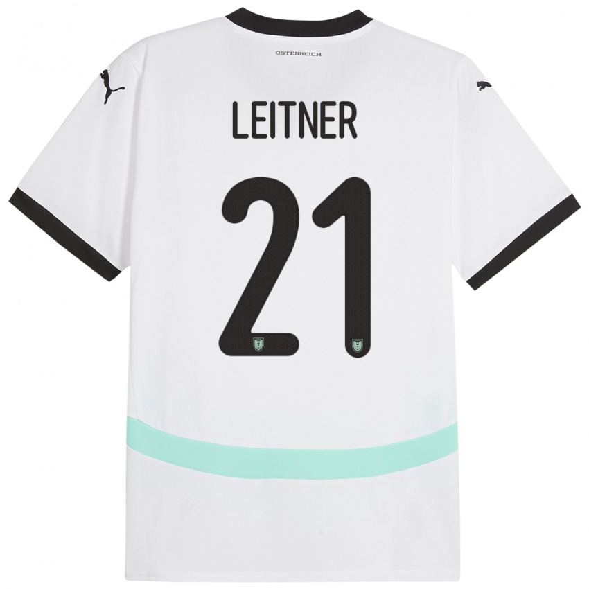 Kinder Österreich Annelie Leitner #21 Weiß Auswärtstrikot Trikot 24-26 T-Shirt Schweiz