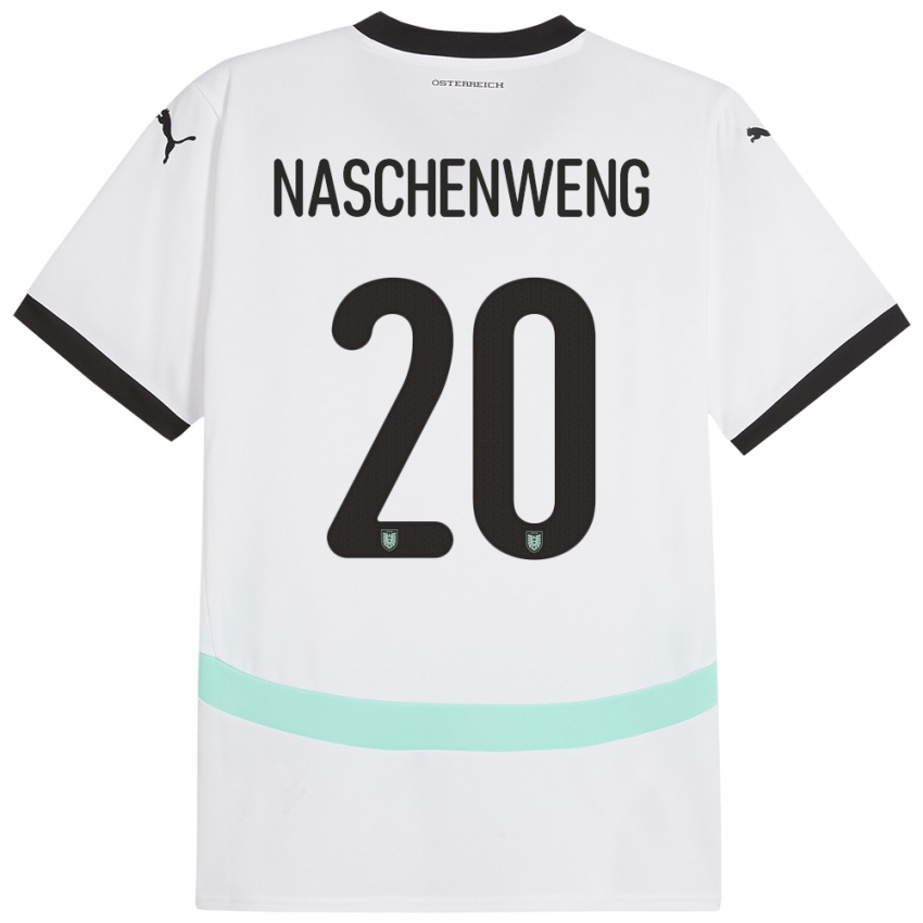 Kinder Österreich Katharina Naschenweng #20 Weiß Auswärtstrikot Trikot 24-26 T-Shirt Schweiz