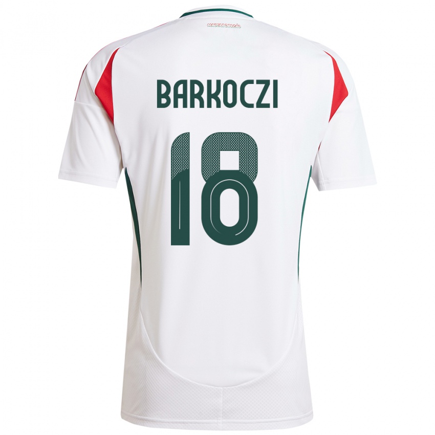 Kinder Ungarn Barnabás Barkóczi #18 Weiß Auswärtstrikot Trikot 24-26 T-Shirt Schweiz