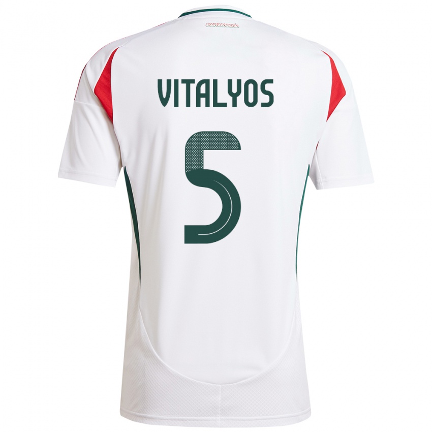 Kinder Ungarn Viktor Vitályos #5 Weiß Auswärtstrikot Trikot 24-26 T-Shirt Schweiz