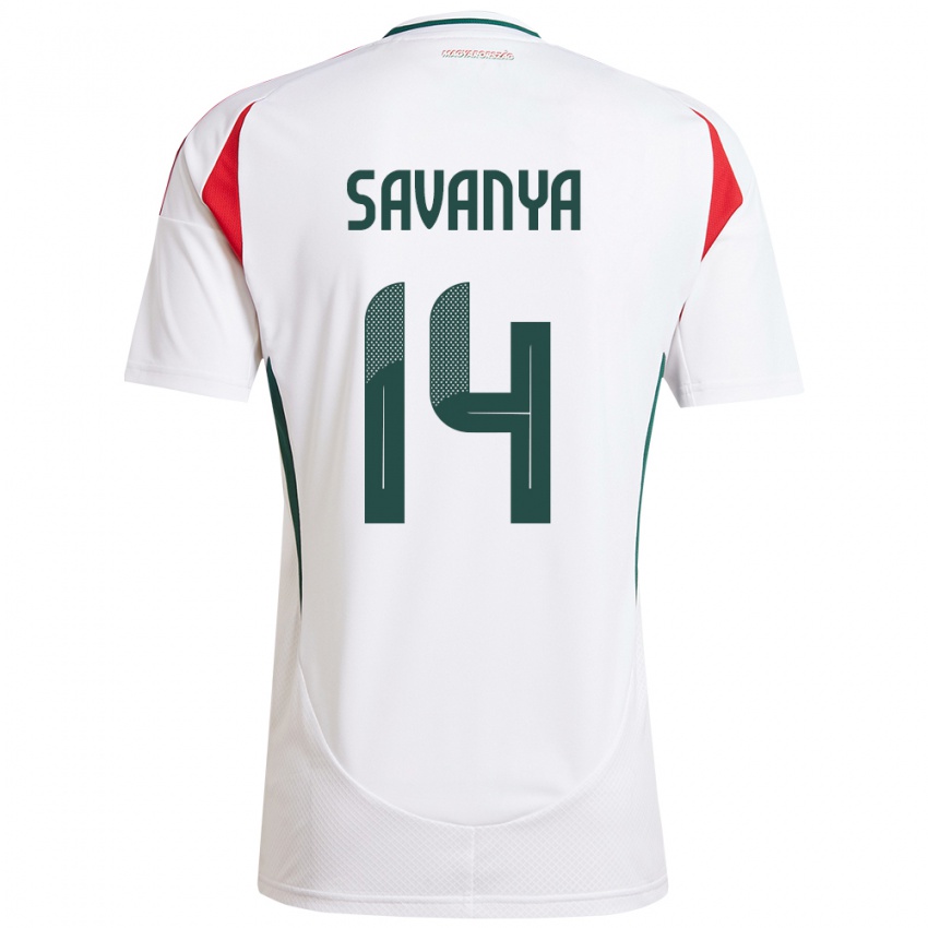 Kinder Ungarn Csilla Savanya #14 Weiß Auswärtstrikot Trikot 24-26 T-Shirt Schweiz