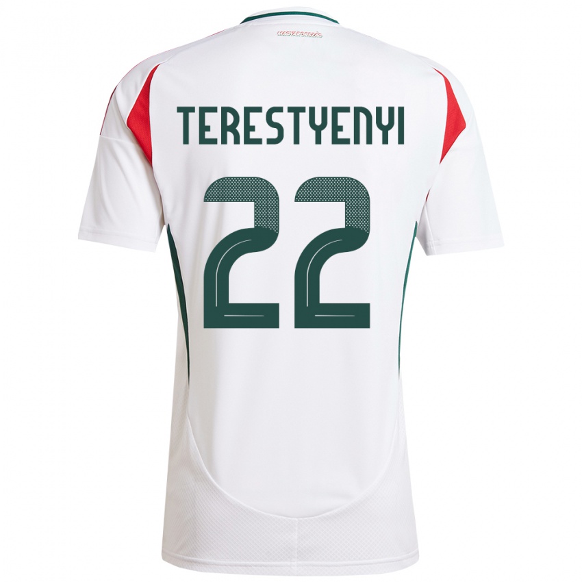 Kinder Ungarn Anna Terestyényi #22 Weiß Auswärtstrikot Trikot 24-26 T-Shirt Schweiz