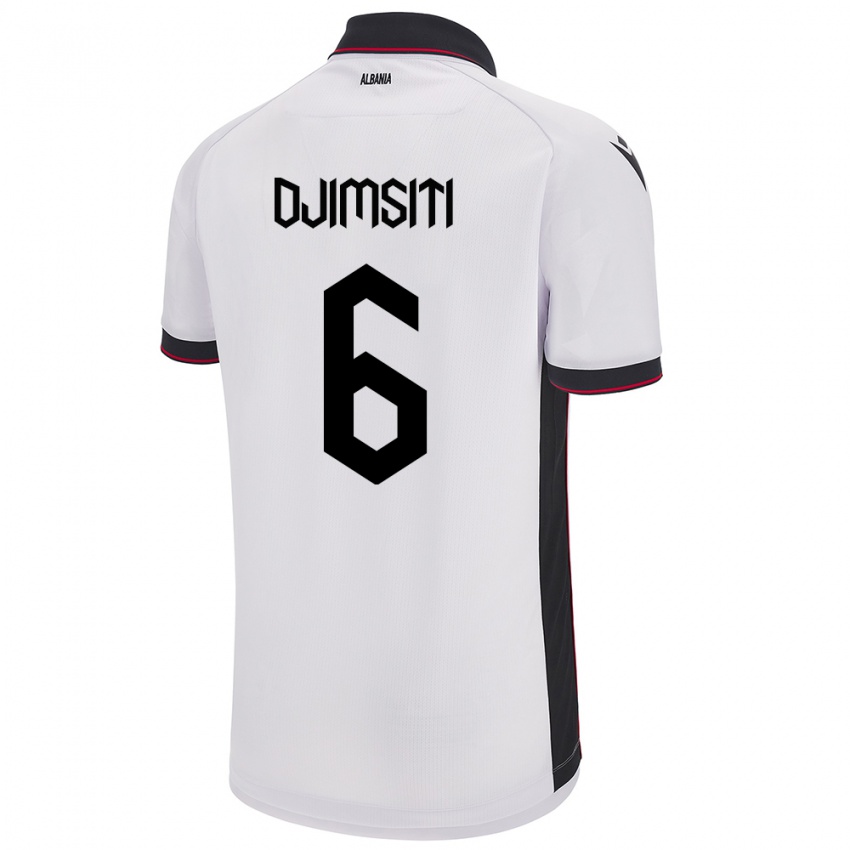 Kinder Albanien Berat Djimsiti #6 Weiß Auswärtstrikot Trikot 24-26 T-Shirt Schweiz