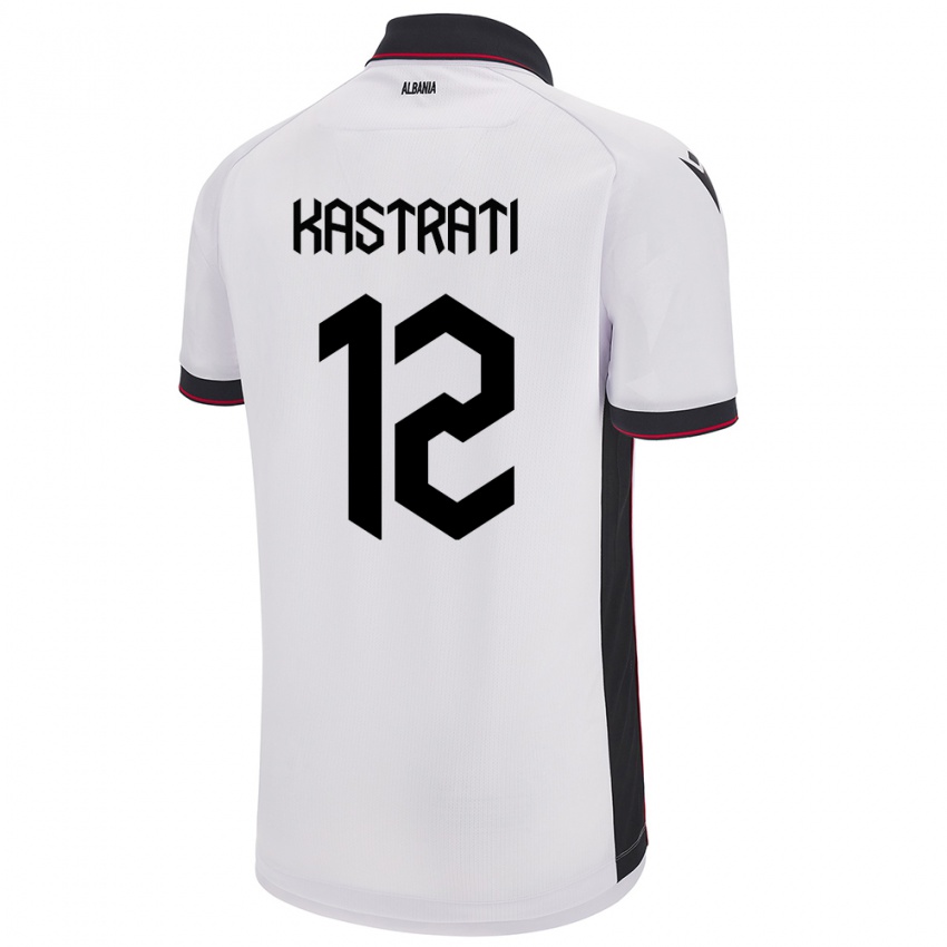 Kinder Albanien Elhan Kastrati #12 Weiß Auswärtstrikot Trikot 24-26 T-Shirt Schweiz