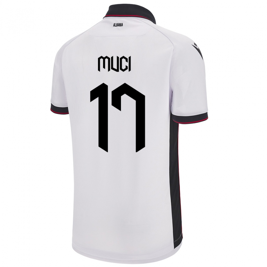 Kinder Albanien Ernest Muci #17 Weiß Auswärtstrikot Trikot 24-26 T-Shirt Schweiz