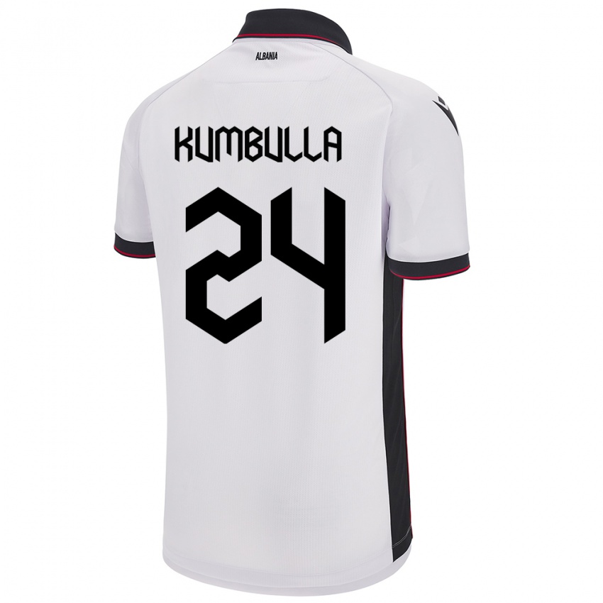Kinder Albanien Marash Kumbulla #24 Weiß Auswärtstrikot Trikot 24-26 T-Shirt Schweiz