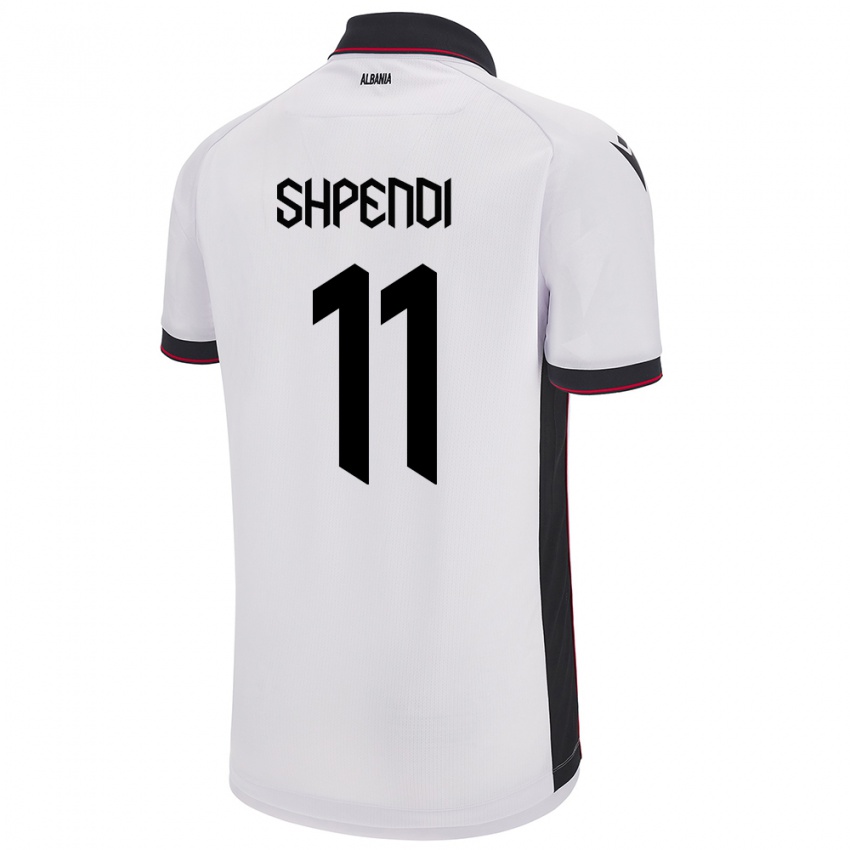 Kinder Albanien Stiven Shpendi #11 Weiß Auswärtstrikot Trikot 24-26 T-Shirt Schweiz